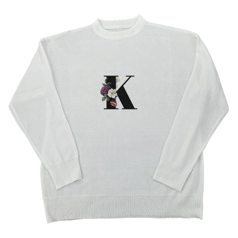 

Autumn And Winter Round Neck Women's Sweater Retro Basic White Knit Top Casual Slim Pullover Korean Sweater Simple Chic Pullover