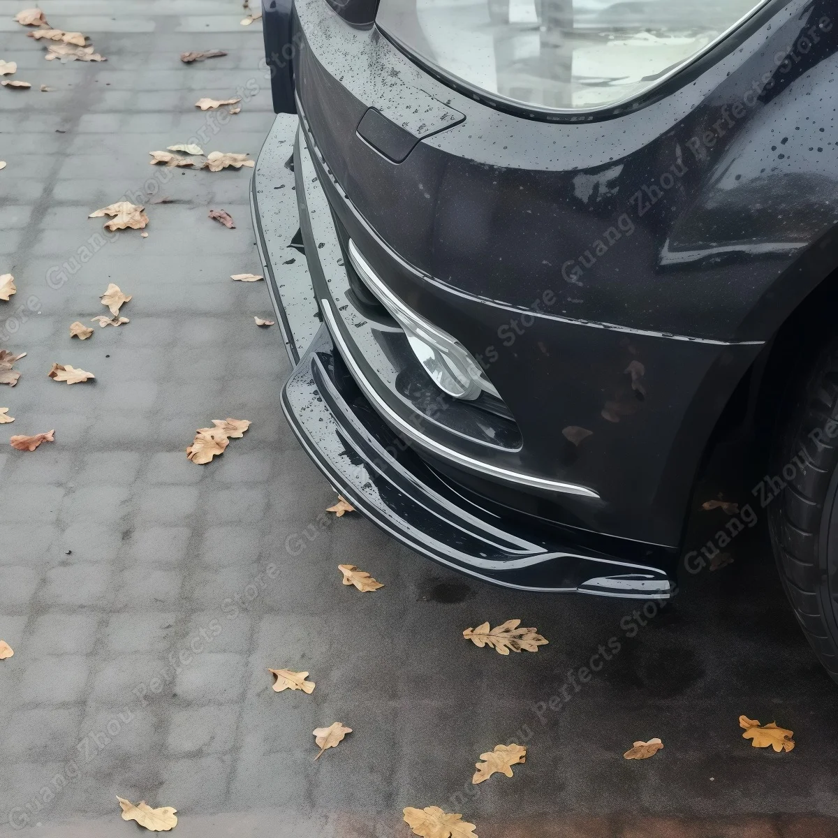 For Mercedes-Benz C Class W204 S204 C200 C220 C250 AMG Line 2007-2011 Pre-Facelift Car Front Bumper Lip Splitter Spoiler Bodykit view 4