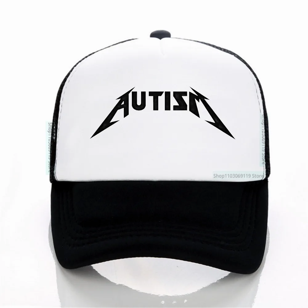 

Autism Metal Rock Meme hat Men Women Fashion Hip Hop Mesh breathable Trucker hats Casual adjustable Outdoor sports baseball caps