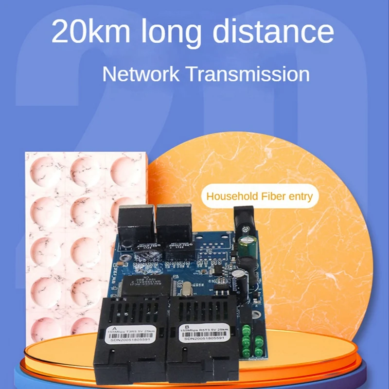 Interruptor Ethernet de fibra óptica, convertidor de medios, RJ45, UTP 2 SC, 2SC, 2RJ45, 10/100M, 1 piezas