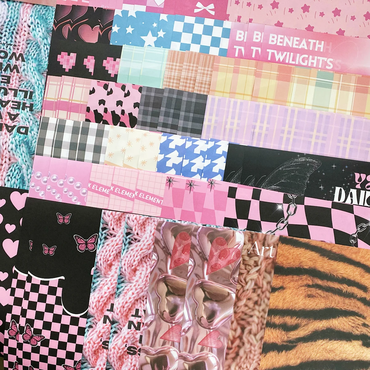 Materiał do albumu papierowego Akcesoria Papier do notatek Dekoracyjny Papaer Różowy Czarny DIY Arts Diy Crafts Album Journal Planner