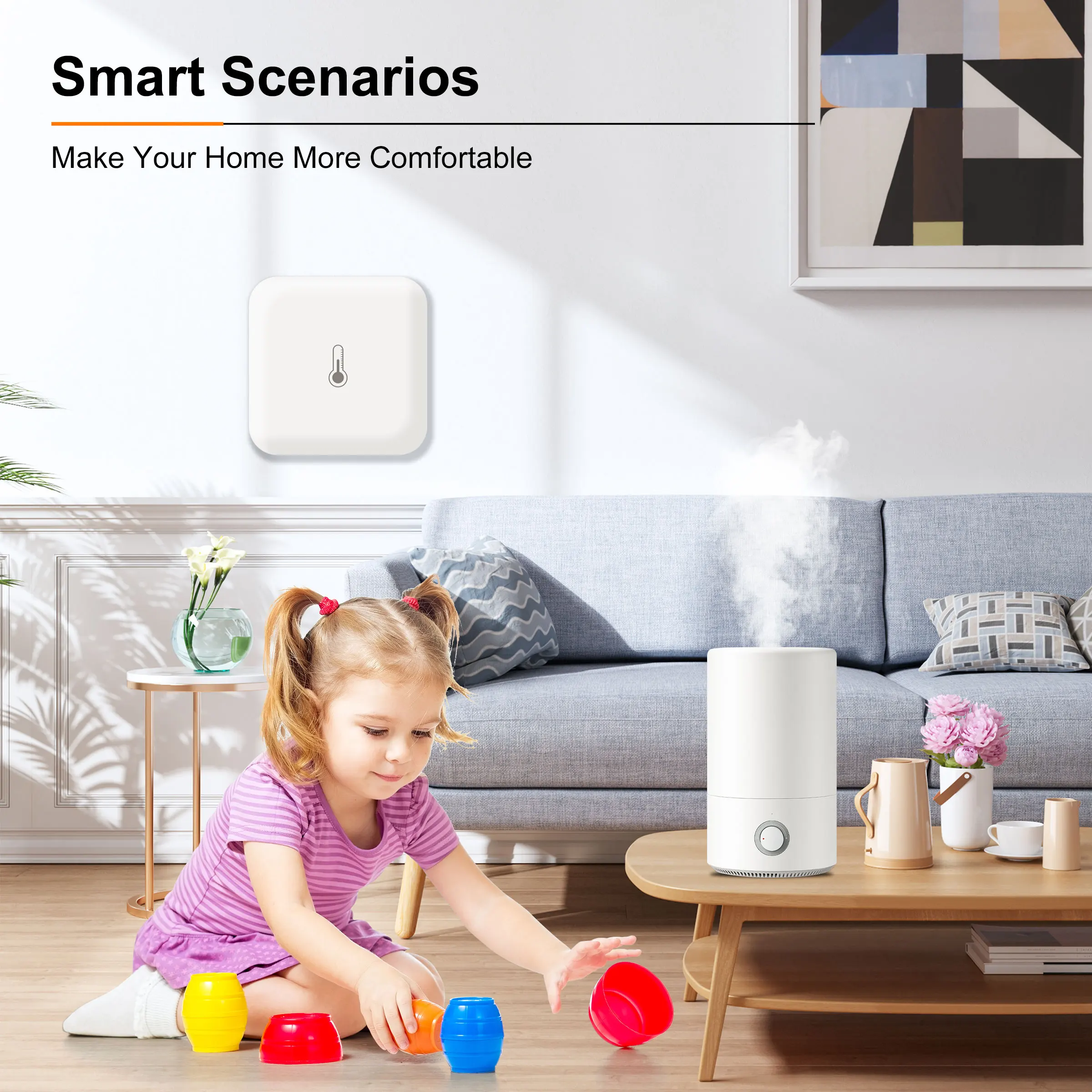 GIRIER Tuya ZigBee sensore di umidità della temperatura Smart Home termometro igrometro per interni supporta Alexa Hey Google Home Assistant