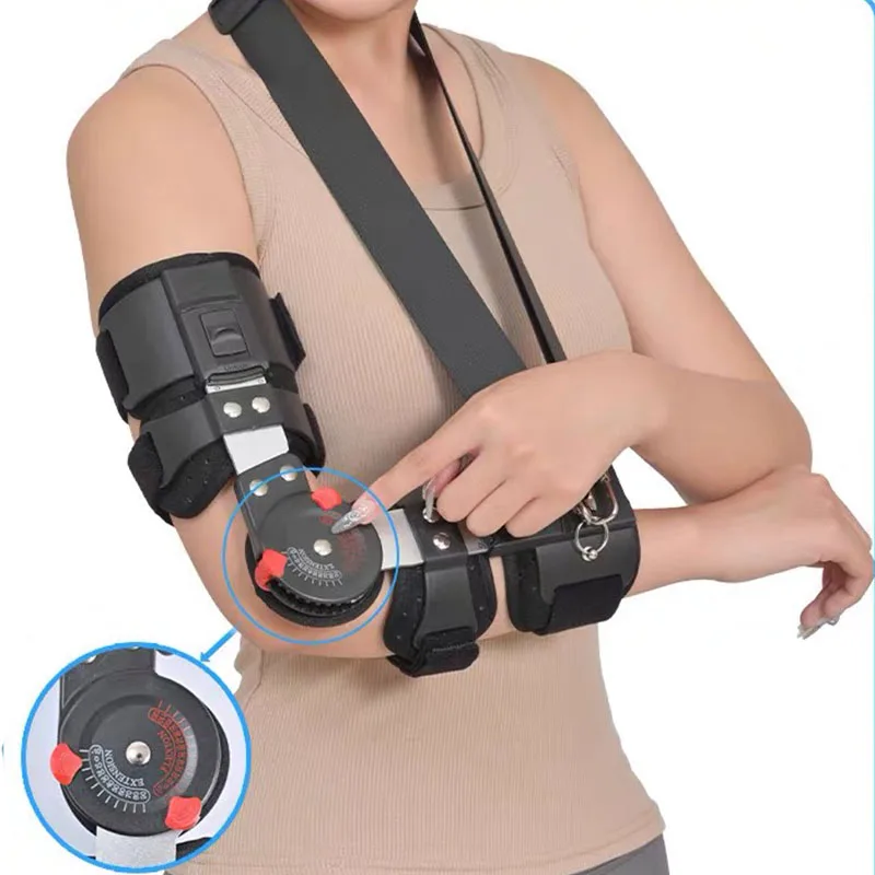 Medical Orthopedic Hinged Rom Elbow Brace-Adjustable Post Op Elbow Stabilizer Splint-For Elbow Fractures-Trauma Orthopedic Brace