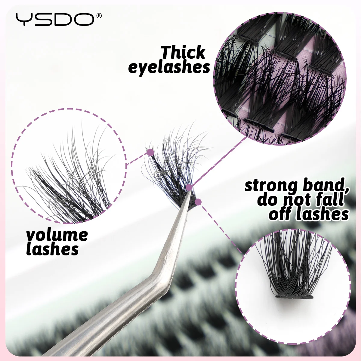 YSDO 10/14 Reihen natürliche Wimpernverlängerung vorgefertigte Volumenfächer einzelne Wimpern Nerz falsche Wimpern Cluster Wimpern Make-up Zilien – Detail 8