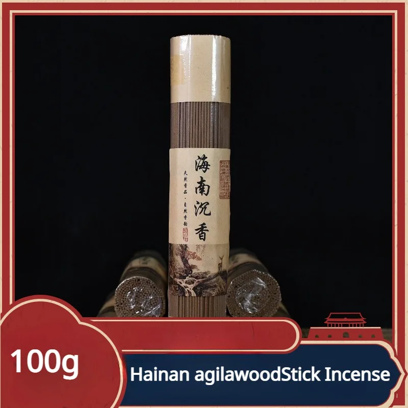 100g Natural Stick Incense Hainan Aloes Lying Incense Home/Indoor Zen Worship Buddha Aroma Removal Purification Lasting Aromat