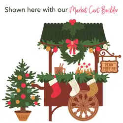 2023 New Christmas Market Cart Add-On Metal Cutting Dies Scrapbooking for Honey Bee Paper Craft Card Making no Stamps