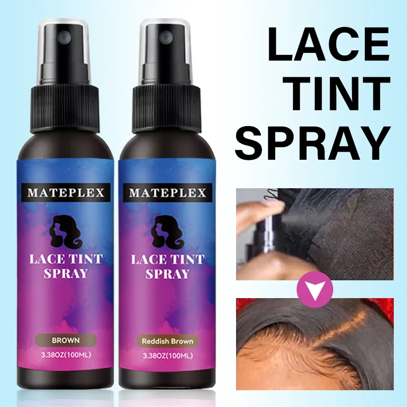 Lace Tint Spray Waterproof Lace Dye Spray For Lace Wigs Closure Frontal Lace Tint Mousse Brown Invisible Wig Grids Concealer