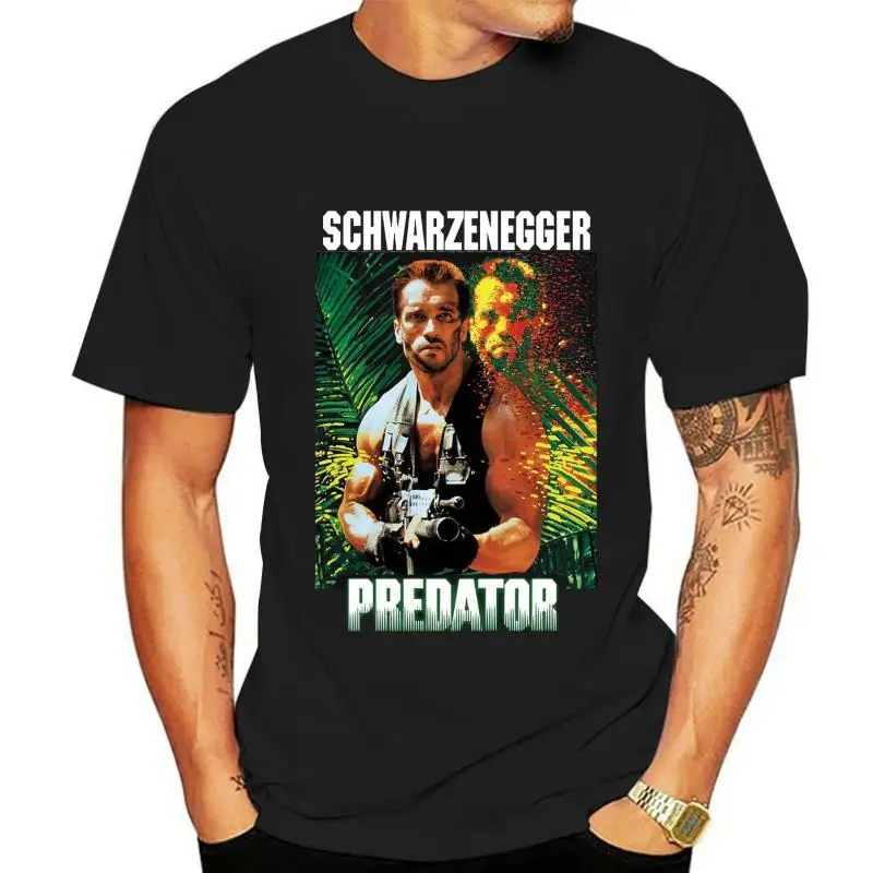 PREDATOR Movie Poster ver. 1 Arnold Schwarzenegger T-Shirt (Black) S-3XL Men T-Shirts Summer Style Fashion Swag Men T Shirts