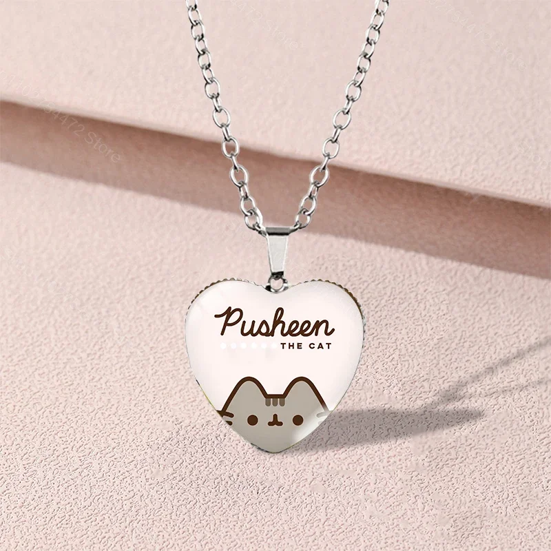 Pusheen Girls Cartoon Cute Necklace children Kawaii New Necklaces kids Anime Charms Neck Chains Accessories Fashion Jewelry Gift