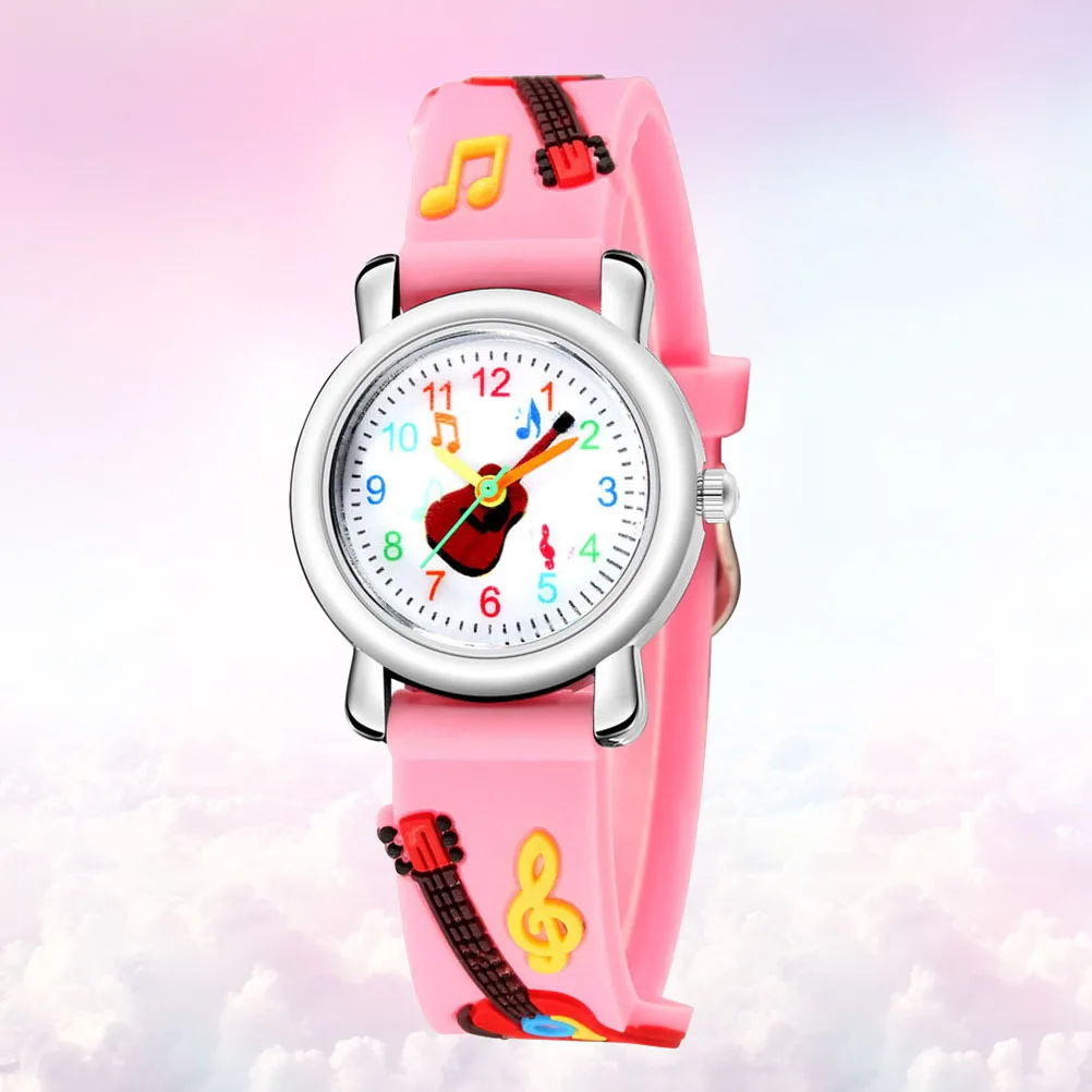 

Kids Watch Guitar Pattern Children Wristwatch Pink Stylish Students Birthday Gift Cool Comfortable Guitar Pattern Children Watch