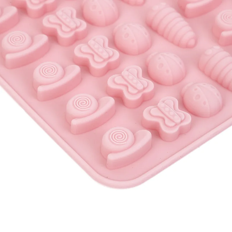 Mix Fruit Animal Silicone Chocolate Mold Rabbit Fish Fudge Candy Jelly Mould Geometry Heart Cake Decor Baking Set Ice Tray Gifts