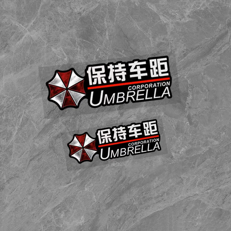 Biohazard Umbrella Car Stickers, Electric Motorcycle Vinyl Decals for Scratch Cover, Body Decor & Keep Distance Warning