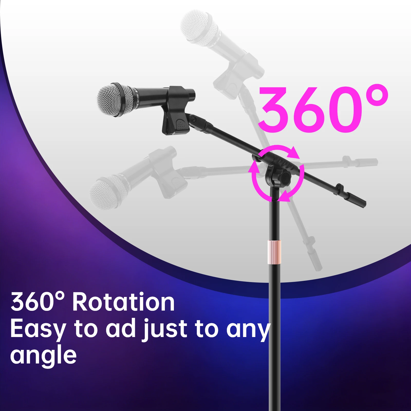 Microphone Stand Boom Arm Floor - 46-72 inch Adjustable Microphone Stand Floor