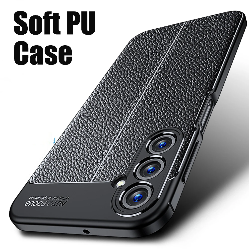 A15 Classic Luxury Brand Original Shockproof Armor Cover for Samsung Galaxy A15 5G Soft Leather Carbon TPU Mobile Phone Cases