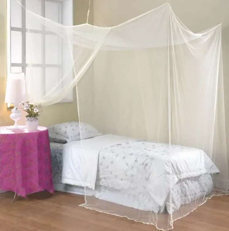 1pcs Moustiquaire Canopy White Four Corner Post Student Canopy Bed Mosquito Net Netting Queen King Twin Size Moistiquaire De Lit