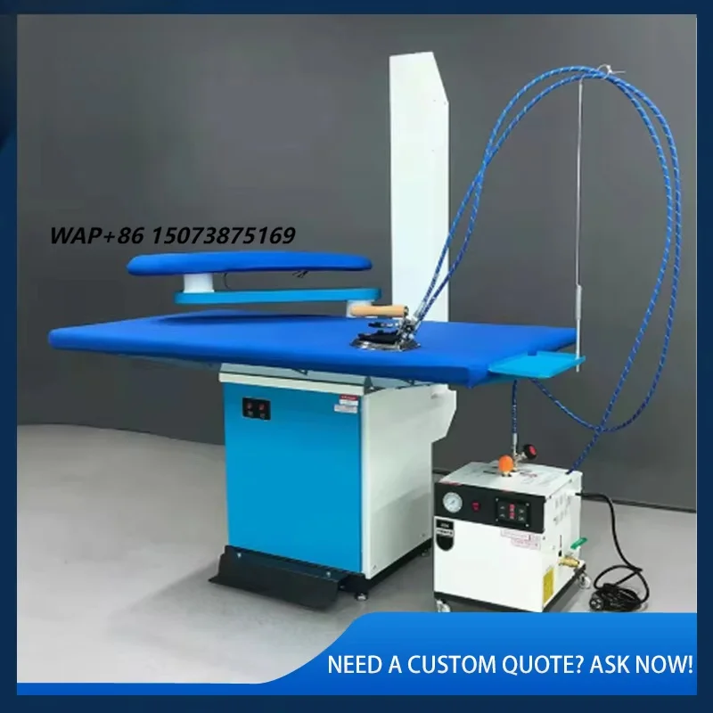 Multifunctional Commercial Ironing Table with Steam Boiler and Suction Function for Hotel Laundry Service and Textile Shops