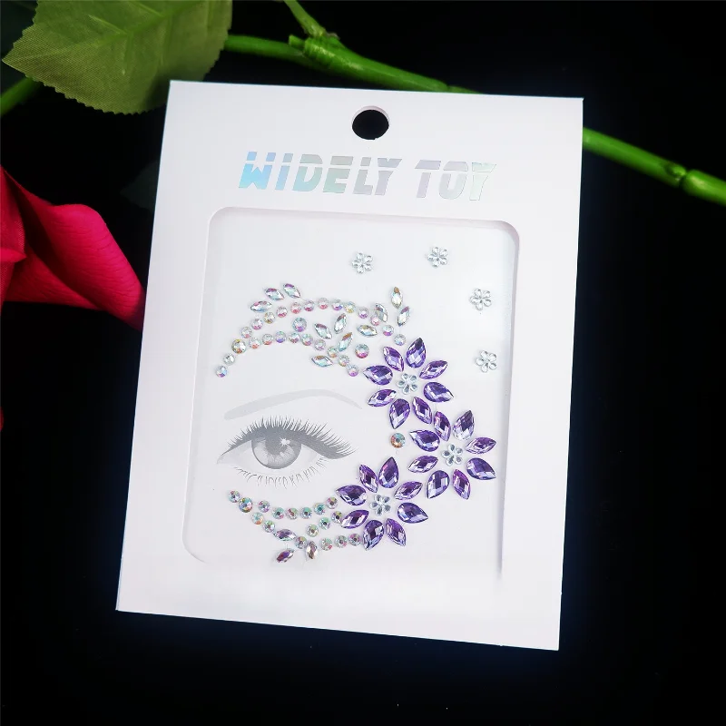 Acrylic Resin Face Gems Rhinestone Eye and Forehead Stickers for Party Tattoo Temporary Body Art Self Adhesive Fashion Jewelry view 3