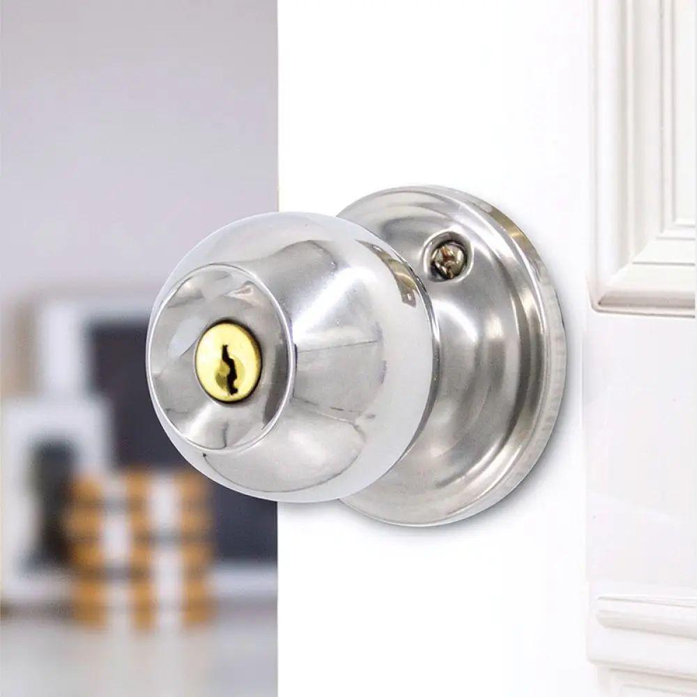 Durable Stainless Steel Door Lock For Gurui Round Knob Hardware Privacy Handle Bathroom Kitchen Interior Access