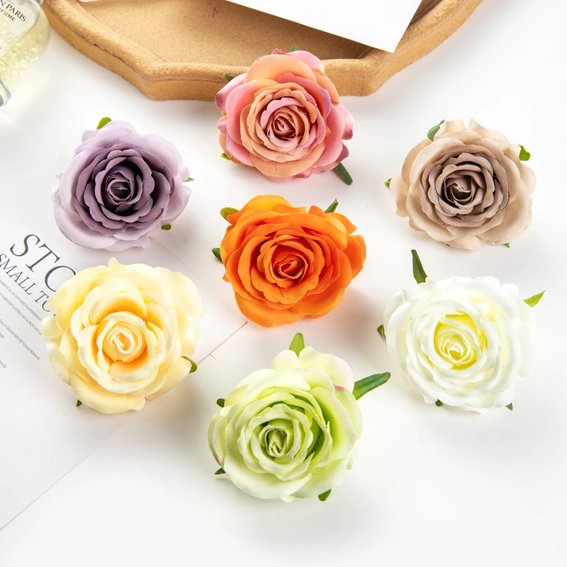 10 Stück Künstliche Blumen Weihnachtsdekoration für Zuhause Hochzeit Garten Rosenbogen DIY Party Kuchen Süßigkeitenbox Brautaccessoires Ausverkauf – Detail 7