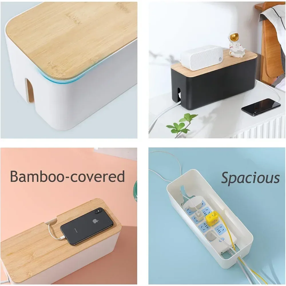 Cable Tidy Management Box Stylish Organizer Safe Eco-Friendly Power Cord Box Hide Cables Keep Power Cords Neat and Tidy for Home