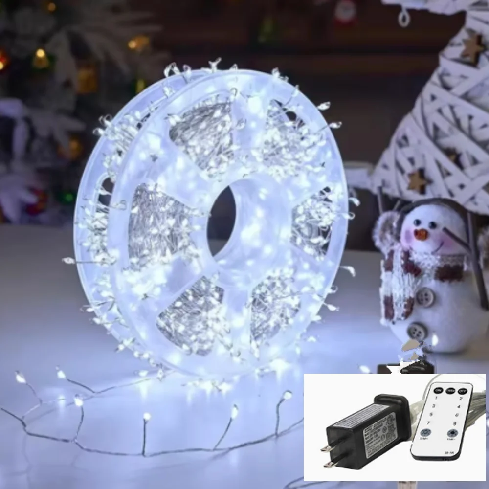 30m 1000leds 15m 12m Whimsical Burst Shaped Firework String Lights Bendable Multi-Twig Cluster Lights  Holiday Festive Atmospher