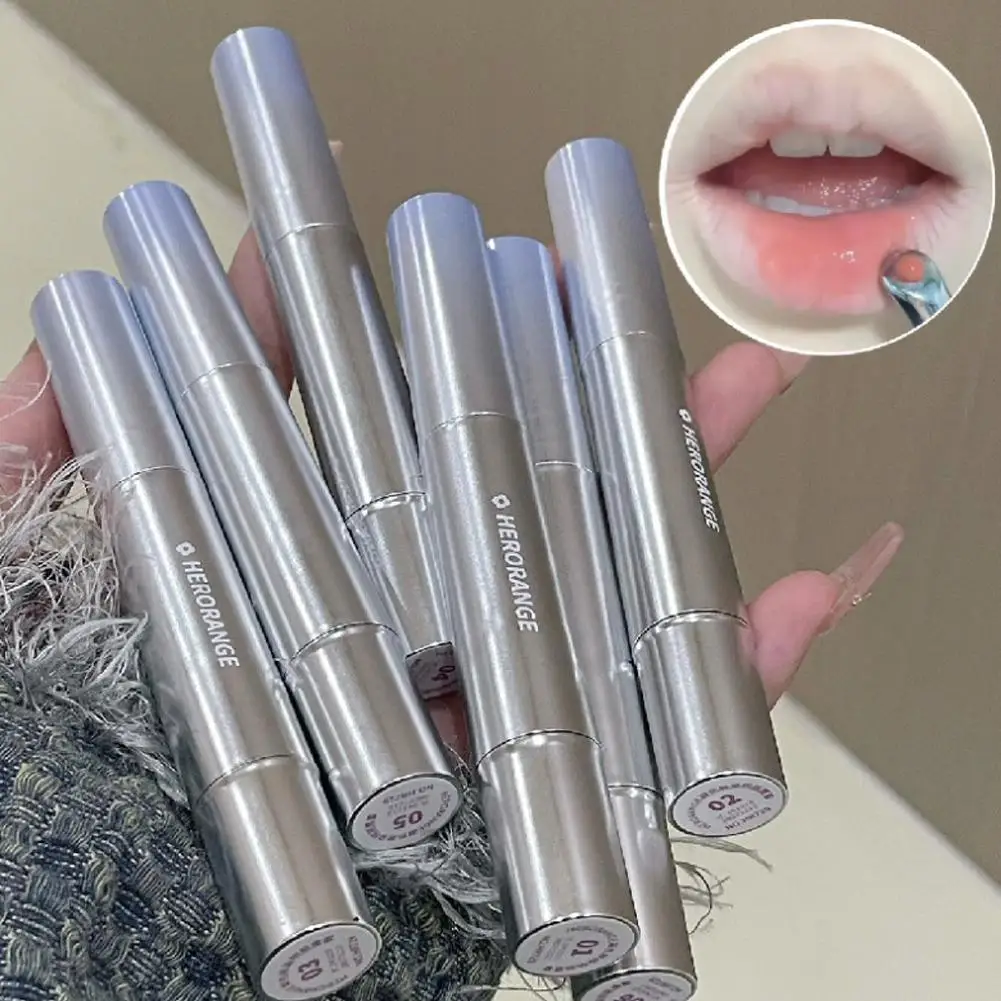 Brilho labial hidratante gelatinoso, brilho labial hidratante com brilho brilhante, bálsamo labial colorido nutritivo, óleo brilhante brilhante