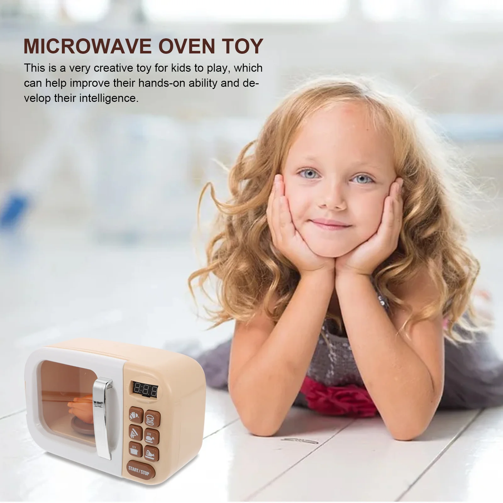 1pc Microwave Oven Mini Simulated Furniture For Kids Play House Supply Lightweight Educational Desktop Decoration Sound