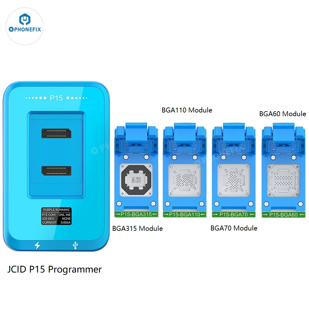 

JCID P15 Nand Programmer BGA315 BGA110 BGA70 BGA60 Модуль для iPhone 6-15 Pro Max iPad Nand Инструмент для чтения и записи и ремонта