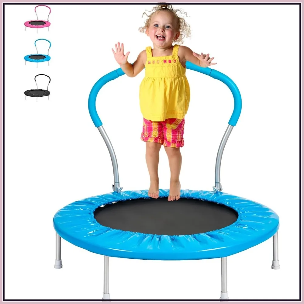 

36-Inch Indoor and Outdoor Mini Trampoline with Handle - Small Fitness Rebounder for Home Use