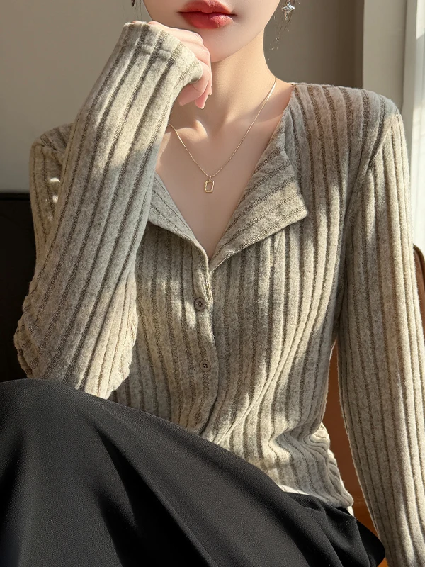 

Корейский вязаный открытый кардиган с V-Ne Thiened, женский осенне-зимний новый модный теплый свитер, свободный базовый топ