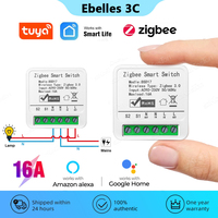 ZigBee3.0 Smart Switch 16A Tuya Smart Home Automation Mini DIY Breaker Relay Module Voice Works with Alexa Google Smart Life APP