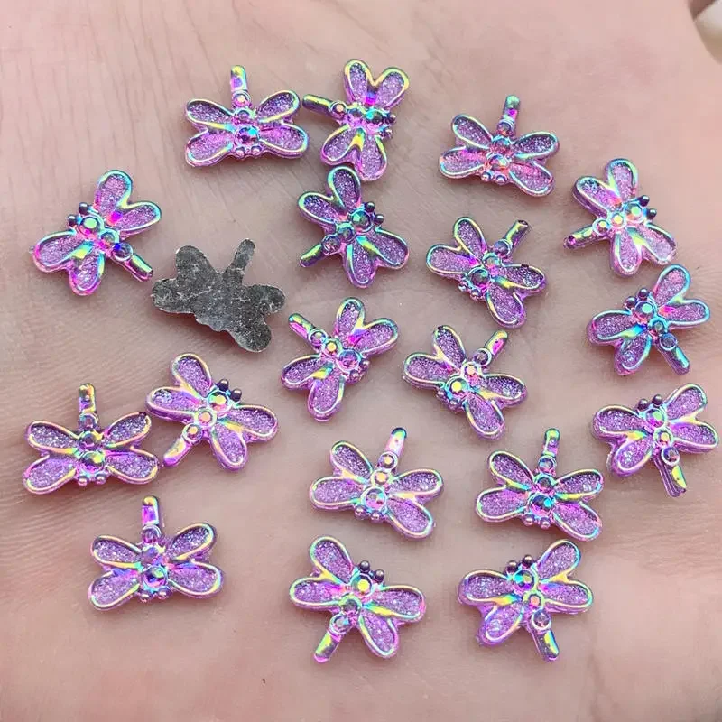 Wholesale 400pcs 9*12mm Cute mini Dragonfly for Women Summer Style Jewelry Resin&acryl Rhinestones Material DIY Strass craft