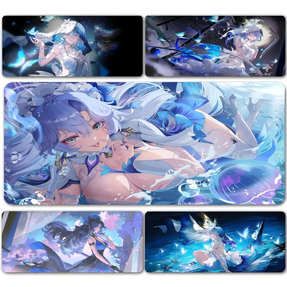 Game W-Wuthering Waves Anime Mouse Pad Large Mouse Pad For Computer Laptop Keyboard Gaming Desk Mat Gamer Office Accessories
