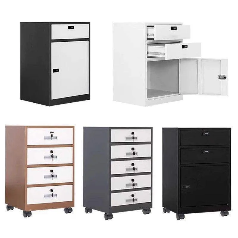 Metal Mobile Under Desk Pedestal, Lockable Drawer Storage Cabinet, Office Document Security Box