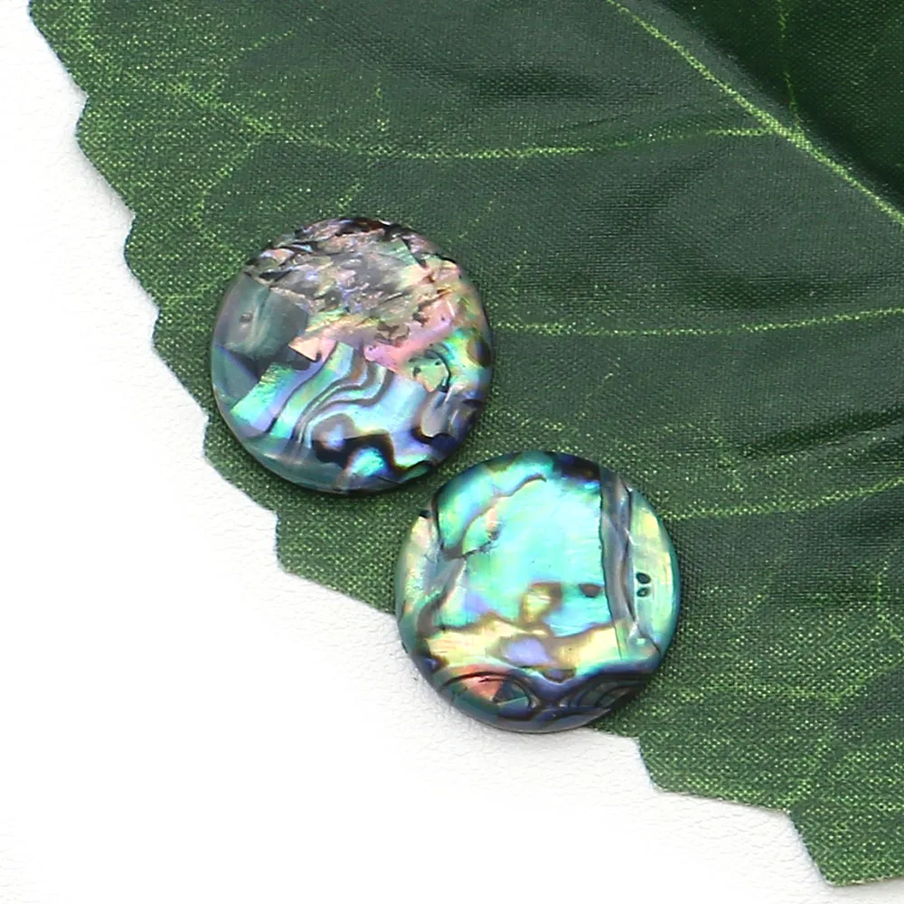 

5pcs Vintage Natural Abalone Shell Beads No Holes Round Cabochon Ring Face Beads Diy Fashion Jewelry Making Necklace Ring Gift