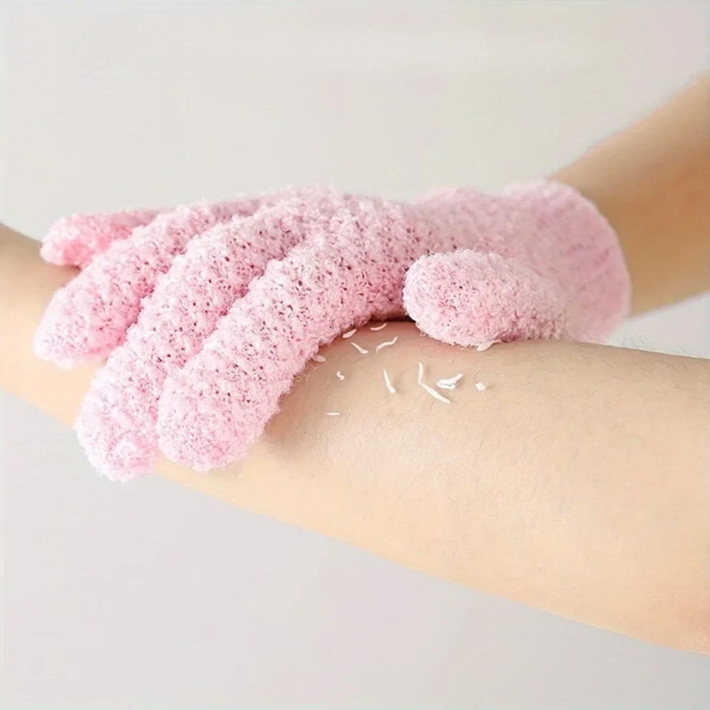 1Pair Exfoliating Bath Gloves for Shower Five Finger Shower Gloves Body Scrubber Mittens Skin Deep Cleansing Dead Skin Brush