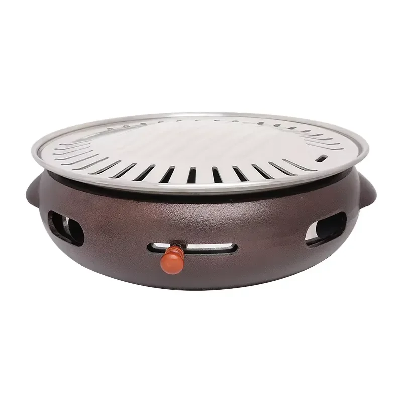 PINNOVO Charcoal Barbecue Stand Up Grill Tabletop Smokeless Charcoal Barbecue Grill Portable Outdoor Commercial Cast Iron