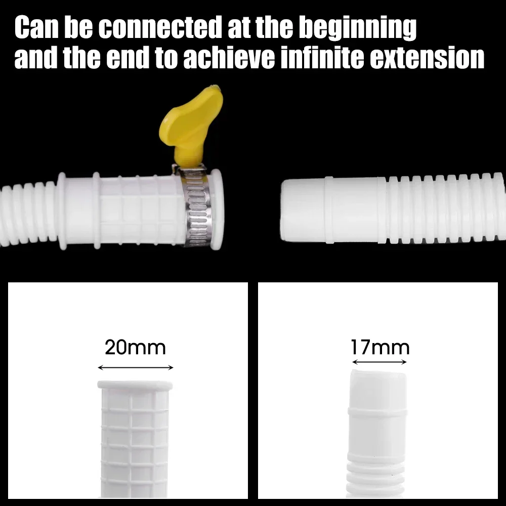 White PP Plumbing Hose for Washing Machine Draining Pipe Air Conditioner Faucet 300cm Extension Semi-Automatic Plumbing Hoses