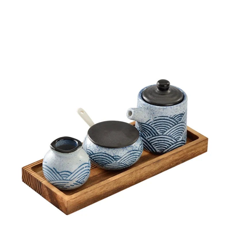 Ceramic Seasoning Jars, Salt Shakers, Oil Pots and Chili Powder, Wooden Trays, Seasoning Box Sets, Kitchen Cooking Tools