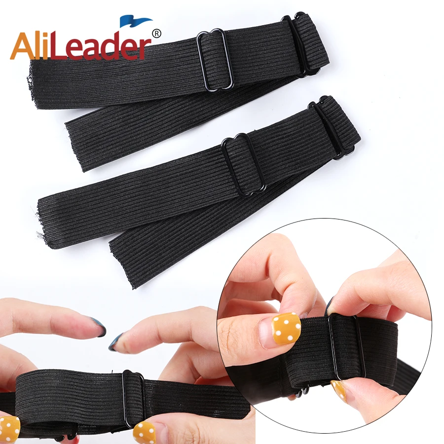 1/5/10 pcs Adjustable Elastic Bands for Wigs, Black Elastic Bands with Adjustable Straps Sewing for Making Wigs/Lace Closure