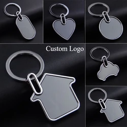 50pcs Free Engraving Metal Keychain Custom LOGO QR Code Text Lettering Personalized Advertisement Gift Zinc Alloy Key Holder