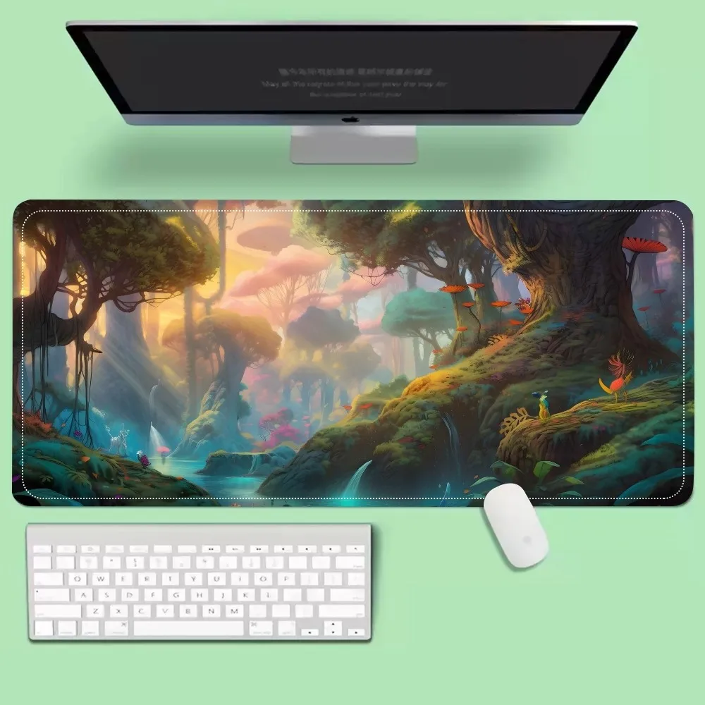 Dream Forest Mousepad Mouse Pad Laptop Gaming Accessories Mousepad Large Desk Mat Computer Gamer Keyboard Rug Carpet