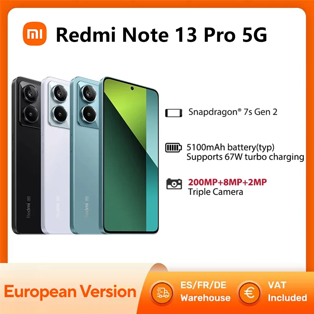 Xiaomi ? téléphone intelligent Redmi Note 13 Pro 5G, Version globale, reconditionné, écran 6.67 pouces, 120Hz, 1.5K, 512 go, 200mp, caméra, NFC, expédié depuis HK Xiaomi ? téléphone intelligent Redmi Note 13 Pro 5G, Version globale, reconditionné, écran 6.67 pouces, 120Hz, 1.5K, 512 go, 200mp, caméra, NFC, expédié depuis HK