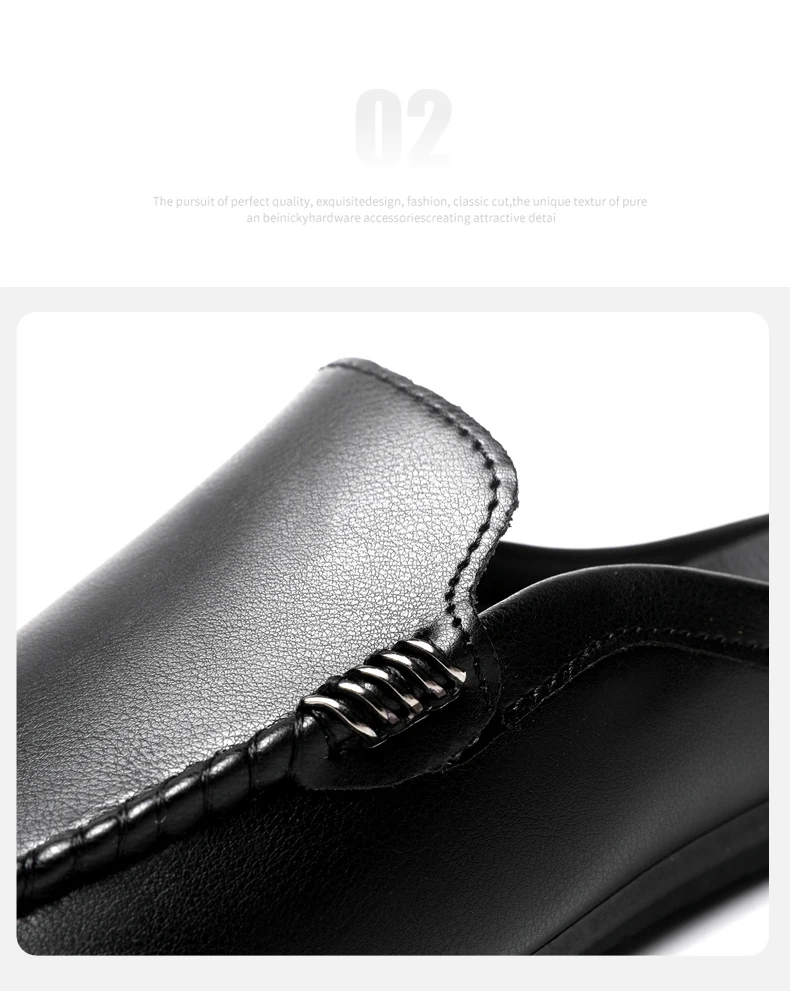 Heißer Verkauf: Herren-Halbschuhe – Bequeme Freizeitschuhe aus PU-Leder für Herren, atmungsaktive Slipper, Slip-on-Schuhe, Lazy Shoes, Herren-Loafer – Detail 8
