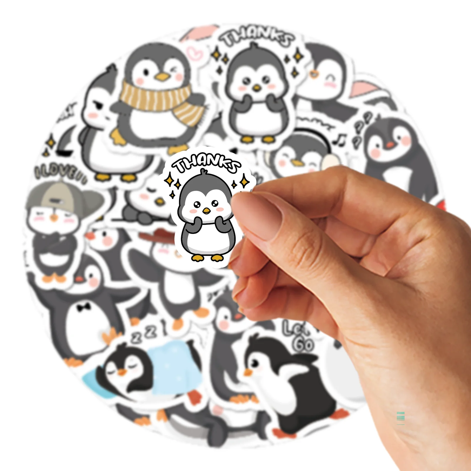 46pcs Cute Penguin Cartoon Graffiti Stickers Decorated Notebook Water Cup Suitcase Guitar Classic Toy Waterproof PVC Decals