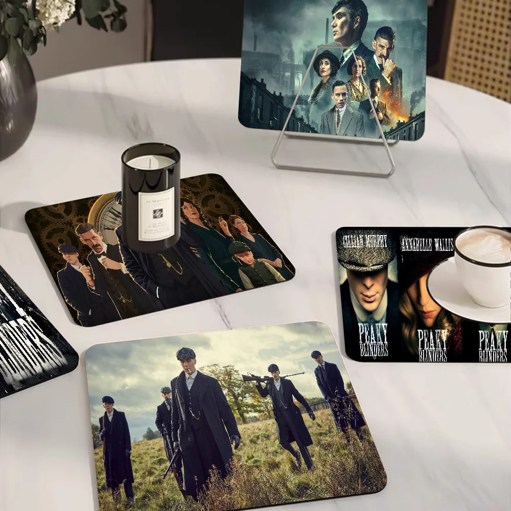 Tommy Shelby 3D P-Peakys B-Blinders Kitchen Non-slip Drain Dish Mats Coffee Pad Heat Resistant Placemat Dinnerware Dustproof