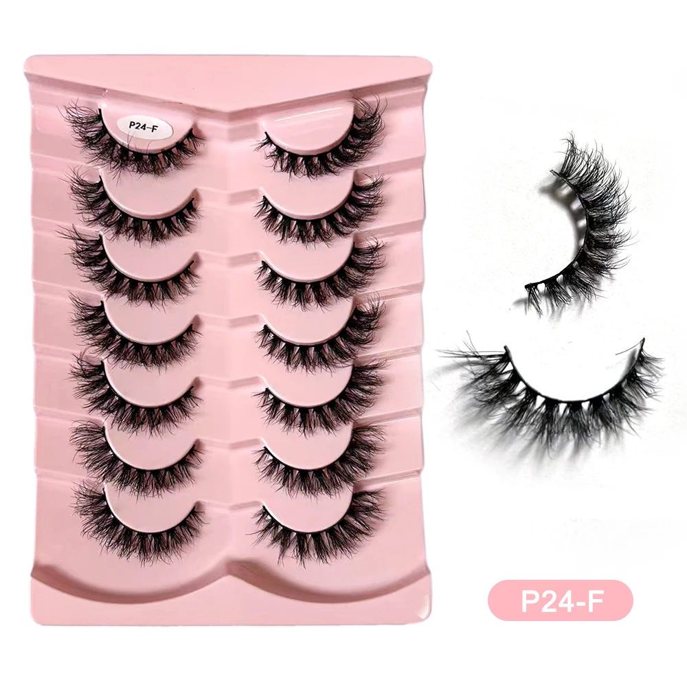 7 أزواج من الرموش الصناعية رموش ناعمة ذات مظهر طبيعي رموش زائفة من المينك الصناعي حزمة رموش صناعية