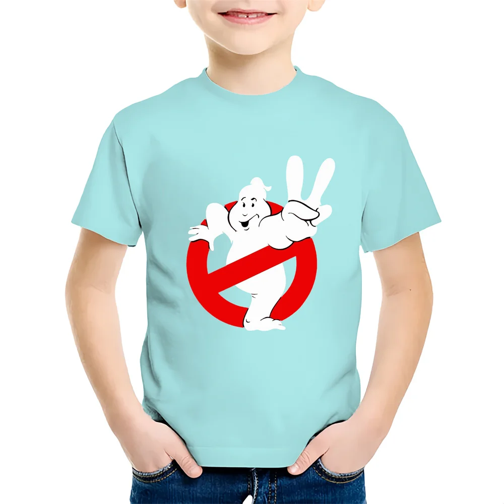 Summer Boys/Girls Cartoon Cotton Fun Ghostbusters Games Printed Short Sleeve Kids T-shirt Cute Kawaii 2024 New Short Sleeve