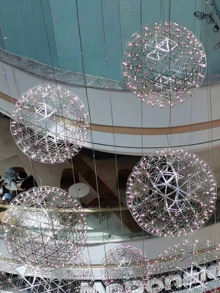 Customized Customized Starry Spark Ball Chandelier Creative Restaurant Decorative Lamp Spherical Ambience Light