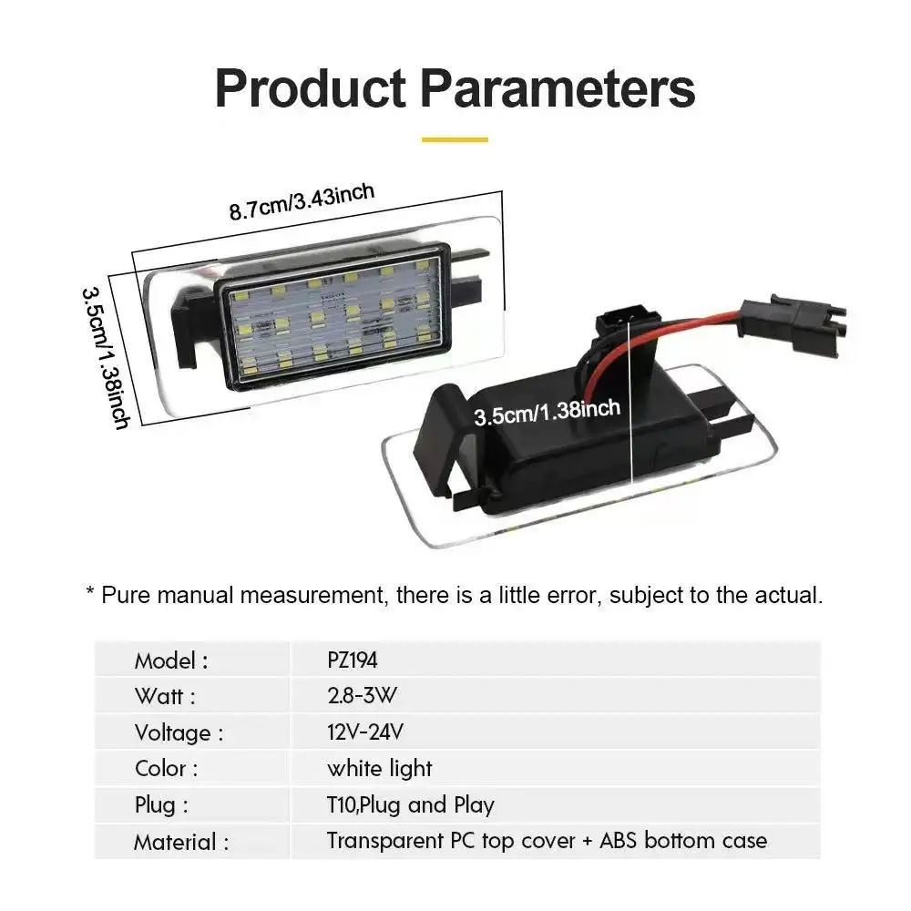 لسيارة شيفروليه ماليبو الاعتدال الضواحي تاهو كاديلاك ATS إسكاليد ESV جي إم سي يوكون يوكون XL مصابيح إضاءة لوحة ترخيص LED #5